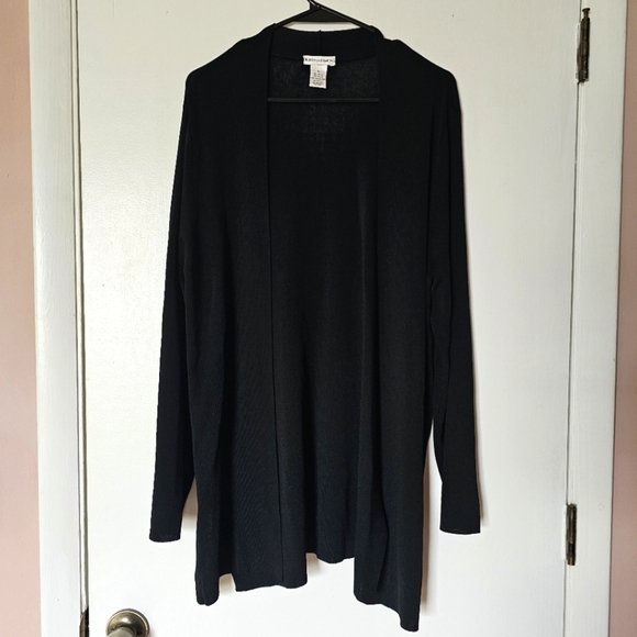 NWOT Draper's & Damon's witchy black corporate goth long open cardigan Size M - Picture 1 of 6